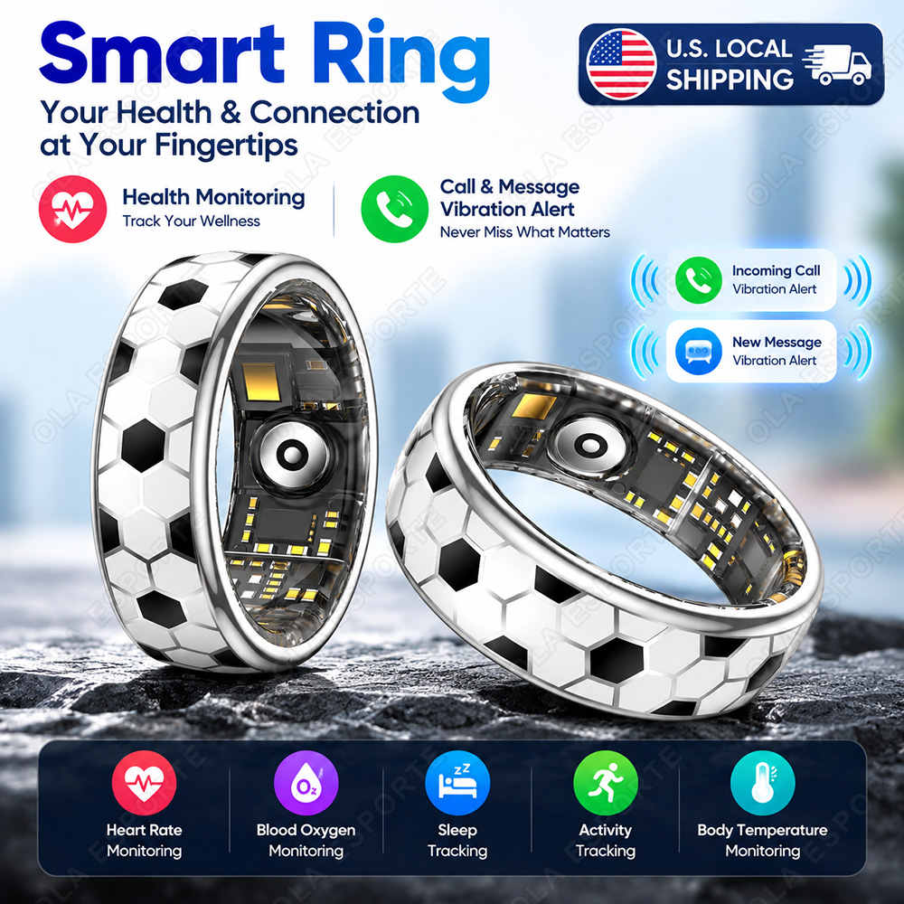 Blood Pressure Monitor - Vibration Alerts Smart Ring Men Women