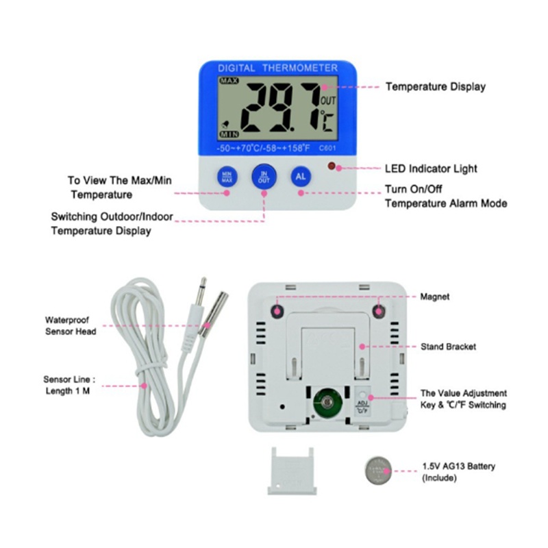 LCD Display Digital Fridge The - Thermometer Digital 评论和价格