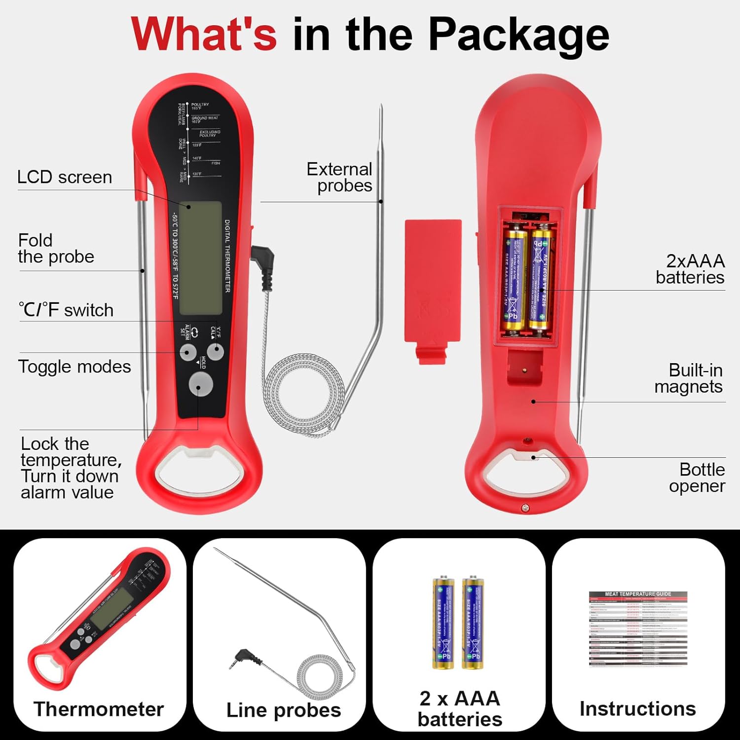 Long Cable Professional Meat T - Thermometer Digital 评论和价格